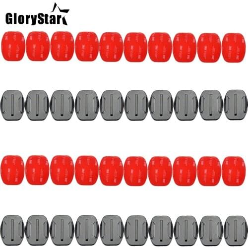 Surface Mount Mount Base + 20 pcs 3 M Adhesive Sticker For Gopro hero 9 8 7 6 5 4 3 for Xiaomi for Yi for osmo SJ4000 20 pcs Set