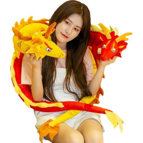 Hot Oriental Beast Cartoon Chinese Dragon Model Original Simulation Dragon Anime pillow Lifelike Educational Toy For Kids Gift