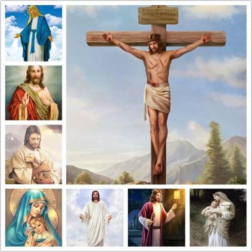 Religious Embroidery Diamond Painting Virgin Jesus Character Cross Stitch Full Diamond Mosaic Home Decoration Painting