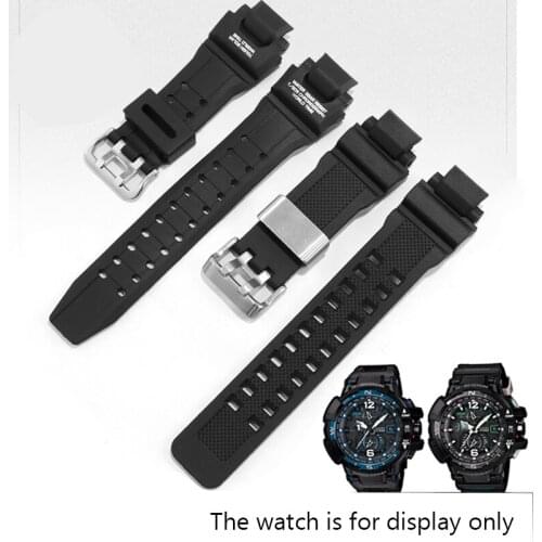 Rubber Watchband Relacement Strap For C-asio G-SHOCK GW-A1100 G-1400 GW-4000 Resin Wristband Black Bracelet