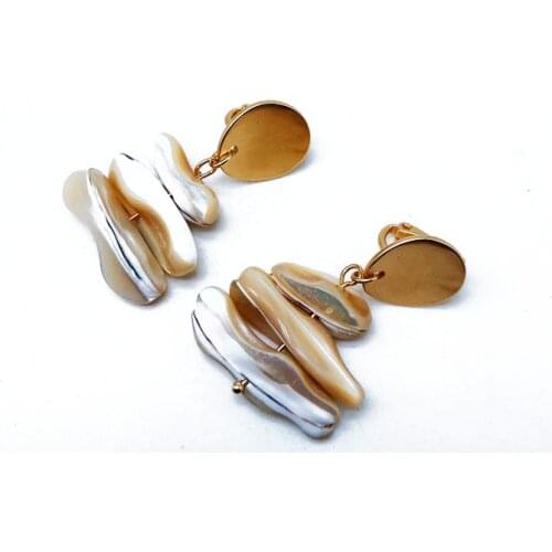 Shell Hand Making Clip Earrings For Women Irregular Baroque Fashion Jewelry