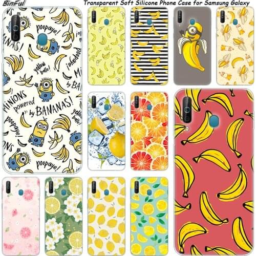 Hot Fruit lemon banana Silicone Phone Case For Samsung Galaxy A80 A70 A60 A50 A40 A40S A30 A20E A2CORE M40 Note 10 Plus 9 8 5