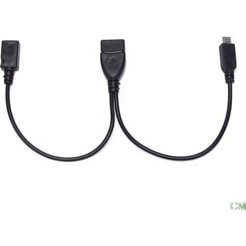 USB 2.0 Type A Female 2 In 1 OTG Micro USB Host Power Y Splitter USB Adapter to Micro 5 Pin Male Female Cable