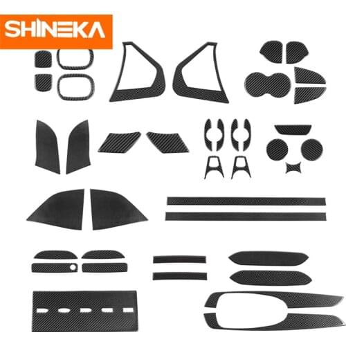SHINEKA Carbon Fiber Protective Sticker For Dodge Challenger Car Decoration Cover Sticker For Dodge Challenger 2015+ Car Styling