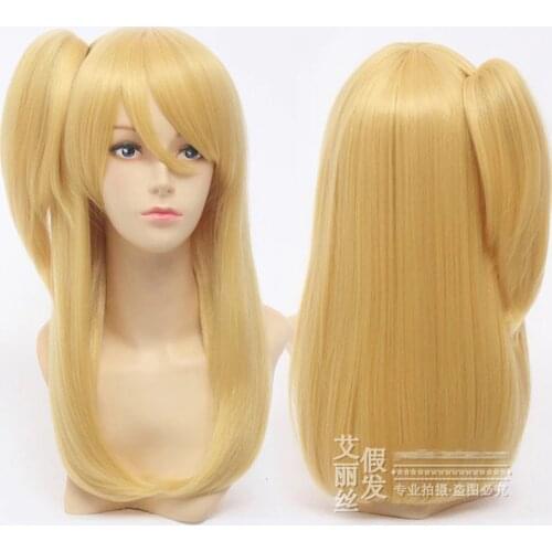 High Quality Fairy Tail Lucy Heartfilia 50cm Long Straight Costume Cosplay Wig for Women Anime Wig Synthetic Hair Wig
