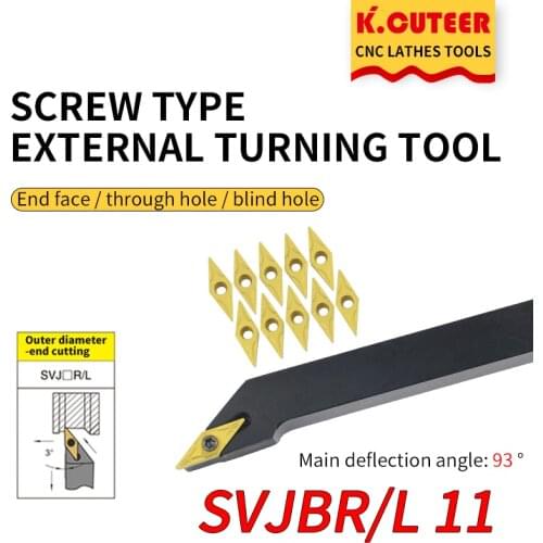 1pc lathe cutter External Turning Tool Holder SVJBR1212H11 SVJBR1616H11 SVJBL2020K11 SVJBR2525M11 carbide inserts VBMT CNC Tools