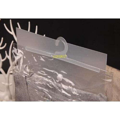 1000pcs/lot Transparent waterproof PVC Cloth Storage Bag With Hanger Plastic Packaging Button Seal Bag Clothes Scarves Hook Bags