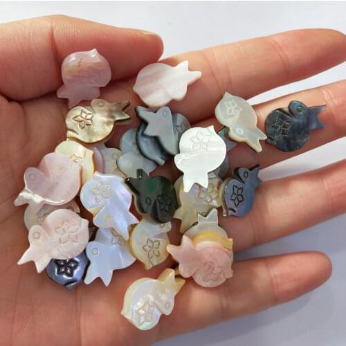 2Pcs Rabbit-shaped Shell Loose Beads Charms For DIY Necklace Bracelet Anklet Furniture Accessories Sewing Craft Jewelry