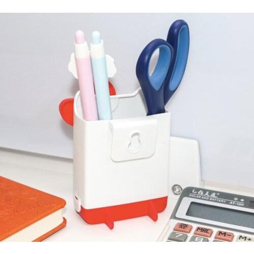 20pcs/lot cute cartoon kt plastic wall suction chopsticks spoons holder kitchen supplies storage box