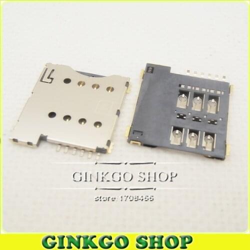 20pcs/lot High Quality Mobile Phone Micro Sim card Slot 6P Self Push Type SIM card connector Holder Free Shipping