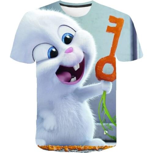 2020 Cunning Rabbit Boys T Shirt Kids Cartoon Animal Tshirt Cute T-Shirts for Girls Child T-Shirts Children Clothing Casual Tops