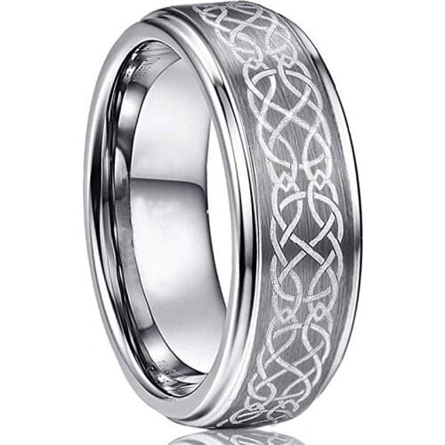 2020 Fashion Charm Jewelry Ring Men Stainless Steel Rings For Men Accessories Vintage Pattern Silver Color Wedding Band