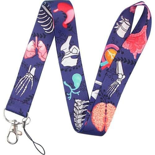 24pcs Human Organ Lanyard for Keys Phone Cool Neck Strap Lanyard for Camera Whistle ID Badge Cute webbings ribbons accessories