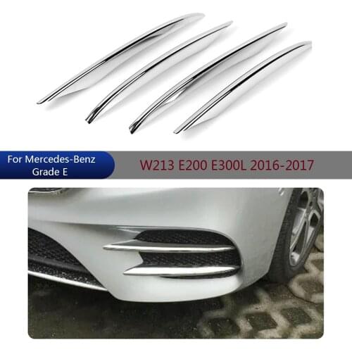 4Pcs ABS Chrome Front Fog Lamp Cover Trim Car Styling For Mercedes Benz E Class W213 E200 E300 2016-2019 E43