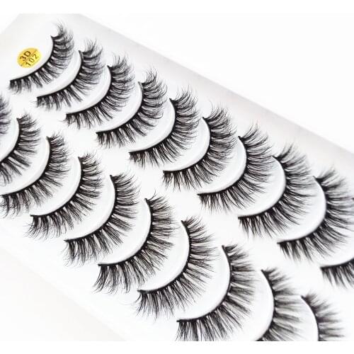 5/8/12Pairs False Eyelashes Natural Long 3D Mink Lashes Fluffy Faux Cils Makeup Tools Eyelash Extension Reusable Maquillaje