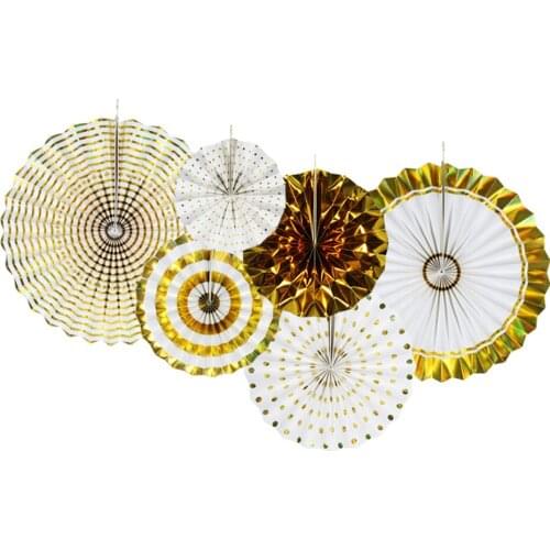 6pcs Birthday Party Background Decoration Set Paper Fan Flower Origami Fan Flower Birthday Party Supplies Wedding Decoration