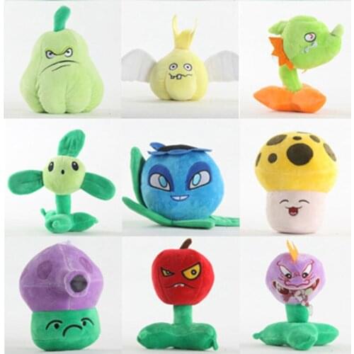 9pcs/lot PVZ Plants vs Zombies Plants Melon Kernel Cattail Chomper Plush Toys Soft Stuffed Toys Doll for Children Kids Gifts