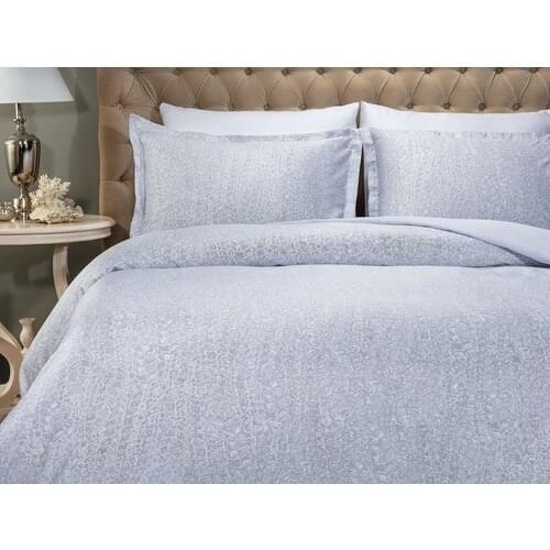 For double Person Printed Satin Duvet cover set-Gray