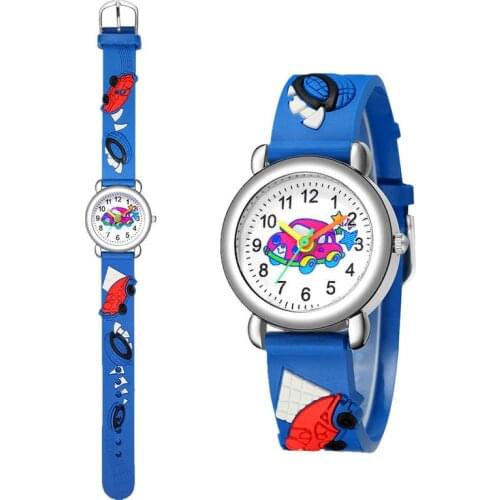 3D Cartoon Car Watch Kids Girls Boys Students Quartz Wrist Watch Waterproof Children Watches Clock Baby Christmas Gift for Kid