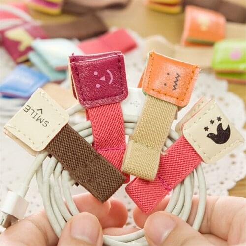 2pcs Kawaii Stationary Headphone USB Cable Winder Wire Holder Wrap Cord Desk Set Cute Cable Organizer Office Supply Accessories