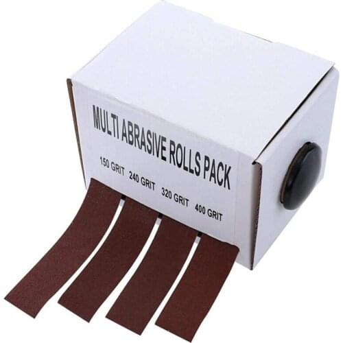 GTBL 4 Rolls Sanding Belt Drawable Emery Cloth Sandpaper Dry Abrasive Belt Box Wood Grinding Roll Belts for Wood Turners, Automo