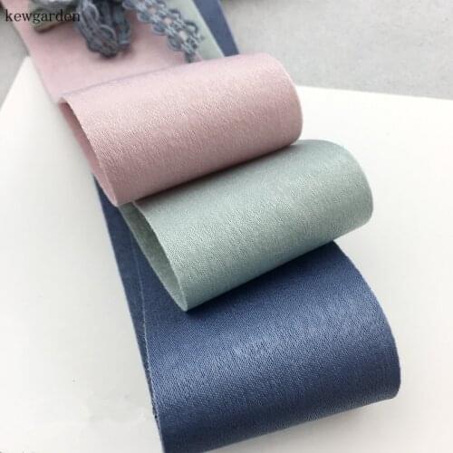 Kewgarden 40mm 4cm Cotton Suede nap Ribbon DIY Bowknot Accessories Satin Ribbons Handmade Riband Tape 2m/lot