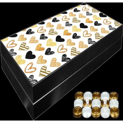 Yenigün Backgammon Yenigün Classic Heart Love Romantic Backgammon Set Large Size High Grade Backgammon Chess Travel Chess 48.0cm