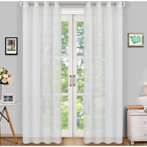 Summer Modern Dyeing Voile Curtain Tulle fabric for Living Room Bedroom Treatment room & Office window curtain