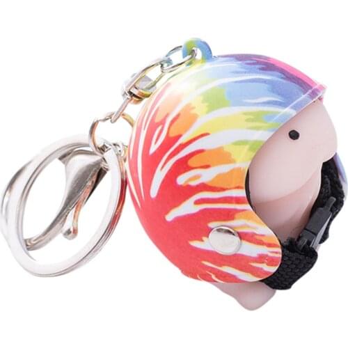 Helmet small Tintin hat keychain cute Ding Ding pokemon key chain seals bag charm key spoof toys pom pom car-style key ring #30