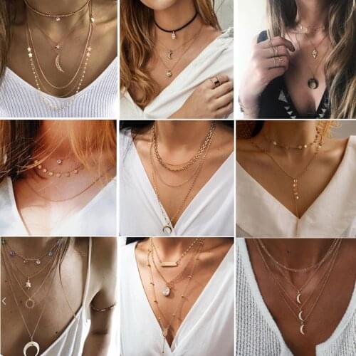 Fashion New Pendant Necklaces for Women 2021 Bohemia Jewelry Layered Necklace