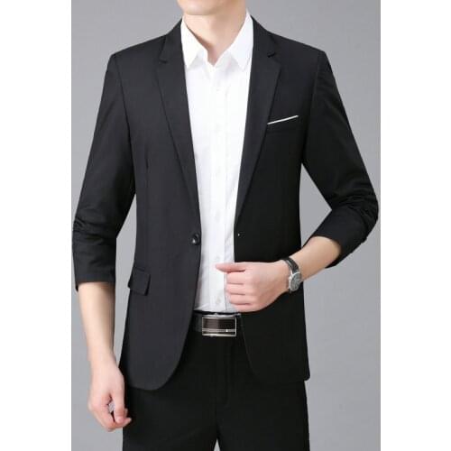 Four Seasons Brand Polyester Viscose Single Breasted Smart Casual Wedding Interview Formal Mens Muit Jacket Blazers 2021