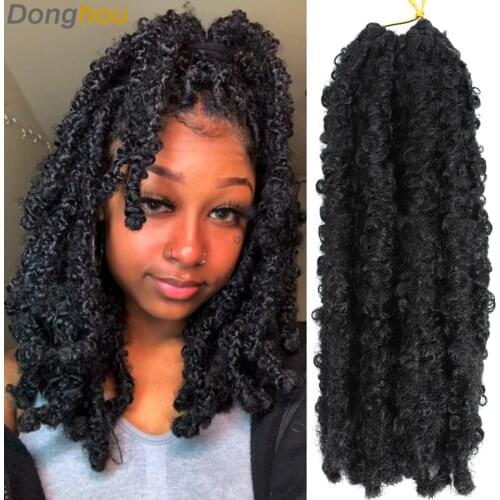 Butterfly Faux Locs Crochet Hair Pre Looped Bob Locs Pre-Twist Braid Butterfly Locs Hair Extension curly hair For Black Women