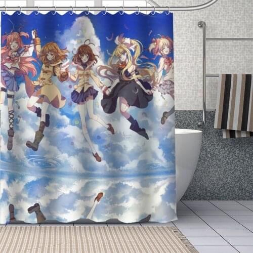 New Custom Japanese Anime Clannad Curtains Polyester Bathroom Waterproof Shower Curtain With Plastic Hooks More Size