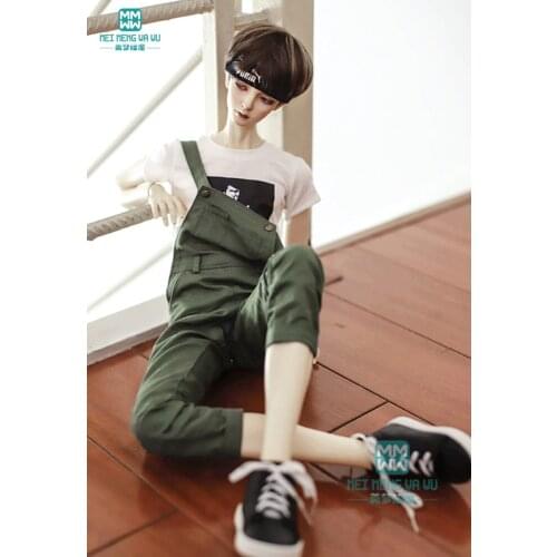 BJD doll clothes fits 65-72cm DK SD17、POPO68 BJD uncle fashion handsome denim overalls Printed t-shirt drawstring windbreaker