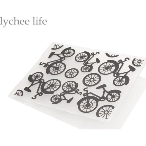 Plastic Embossing Folder Template DIY Scrapbooking Card Making Decoration Papercraft Bike Bicycle Pattern