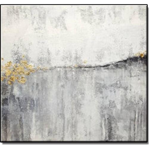 Simple picture Nordic style abstract oil painting Hand-painted gray image indoor decor hanging picture for living room unframed