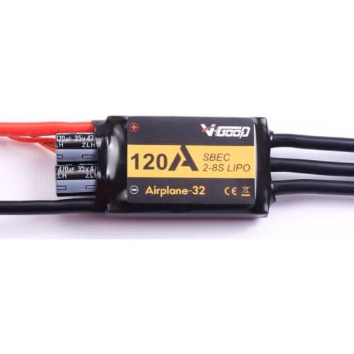VGOOD Airplane32 A32 120A Airplane Brushless ESC 5.5V/8A SBEC 2-8S LIPO for RC Model 3D Ducted Airplane Fixed-Wing DIY Parts
