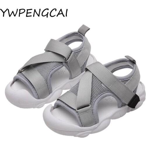 YWPENGCAI 2020 Summer Kids Shoes Boys Sandals Size 21-30 Toddler Sandals Breathable Mesh Children Beach Shoes Girls Sandals
