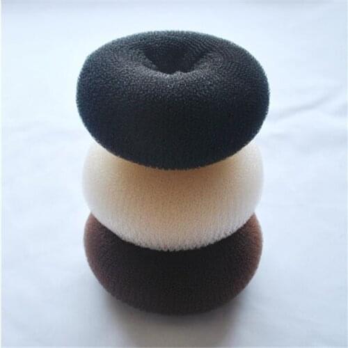 DIY Best Hair Donut Black/Brown/Beige 3 Colore 6cm Pure Nylon Hair Bun Maker Easy To Use Hair Accessories HA001