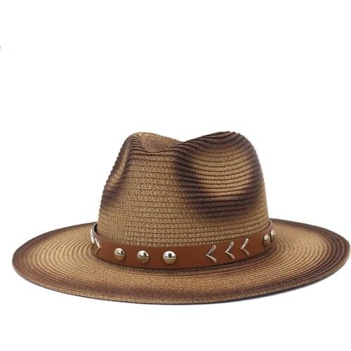 Sun hat for women summer hats outdoor outing sunscreen sun hat spray paint jazz straw hat fashion straw woven beach sun hat HZ32