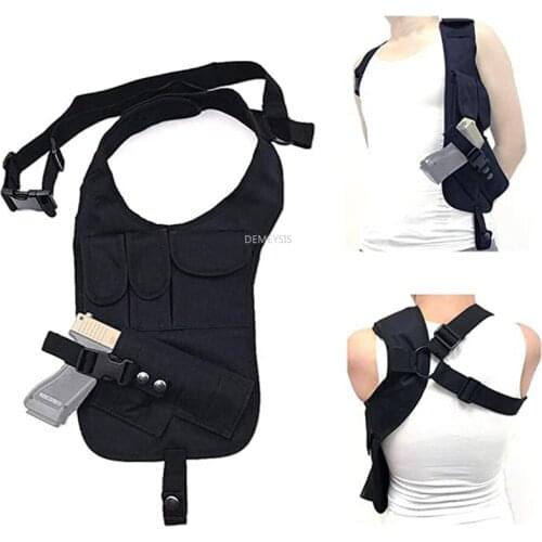 Outdoor Multi-Function Tactical Pistol Hidden Gun Holster Hiking Under Shoulder Helmet Single Shoulder Handgun Bag Pouches