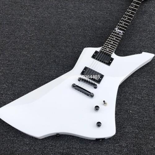 High quality 6-string electric guitar, shaped guitar, white paint, active circuit, black accessories, including shipping costs
