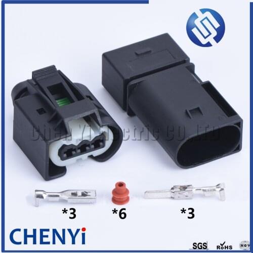 1set 3 Pin male or female Kostal plug 09-4413-91 crankshaft sensor plug Injector Connector for Benz 09441391 with white clip