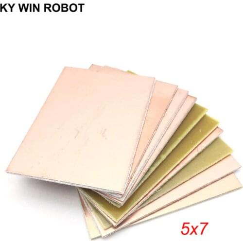 10 pcs FR4 PCB Single Side Copper Clad plate DIY PCB Kit Laminate Circuit Board 5x7cm