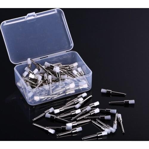 100pieces/box Dental White Nylon Polishing Prophy Brushes Flat Type Polisher Brush Lab Product Dentist Tools
