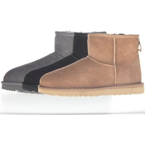 100% Genuine Sheepskin Leather Snow Boots Natural Fur Winter Boots Waterproof Warm Wool Boots Women boots 5854