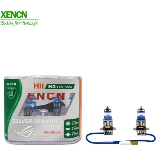 XENCN Silver Diamond Light More Brighter Car Headlight Lamp Lighting Source H3 H4 H7