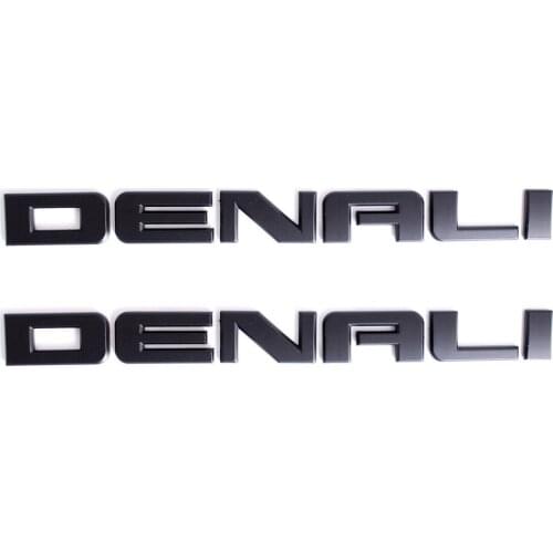 2x GMC SIERRA YUKON DENALI Nameplate EMBLEMS DOOR/TAILGATE MATTE BLACK BADGES