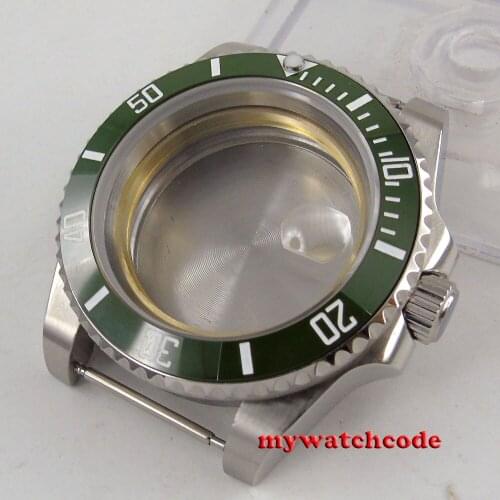40mm Sapphire Glass Green Ceramic Bezel Watch Case Fit 2824 2836 MOVEMENT C99