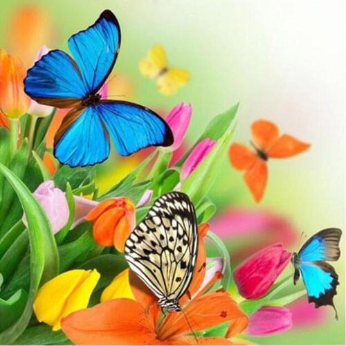 5D Diy Diamond Embroidery Full Drill Square Butterfly Pictuer Diamond Painting Cross Stitch Mosaic Needlework Fashion Decor